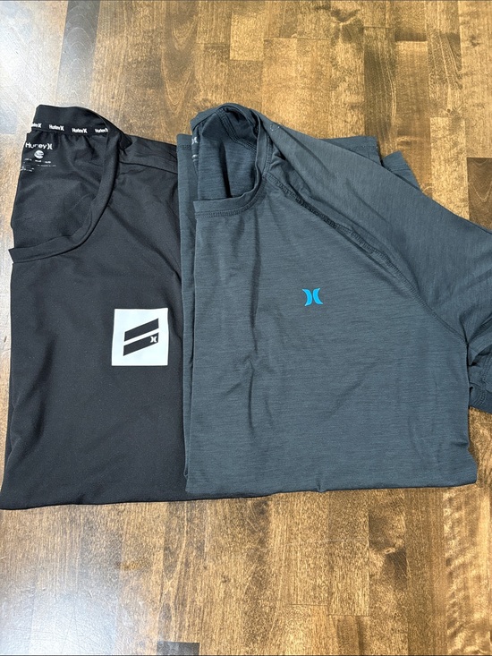 Hurley Other - 2 Hurley Men's Short Sleeve Tees - Black & Charcoal with Teal Logo